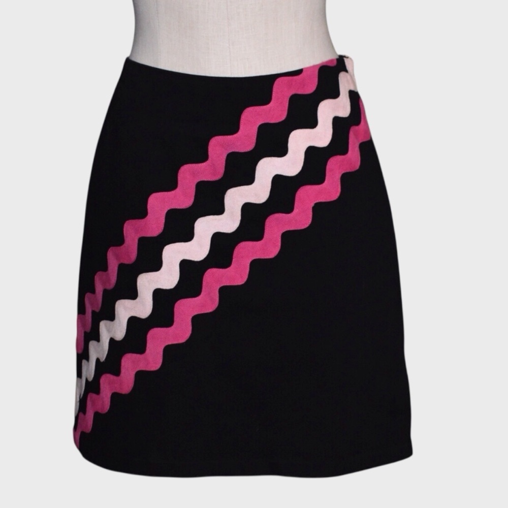 CK Bradley Rick Rack Stripe A-Line Cotton Skirt
